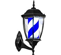 HXYSXHJUO Poste de barbero LED para Interior y Exterior, Resistente al Agua, Giratorio, Letrero de peluquería Abierto - Estilo clásico con Franjas Rojas y Blancas, Montaje en Pared, Ahorra e