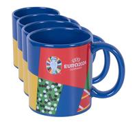 Hy-Pro Taza de cerámica con licencia oficial Euro 2024 (Paquete de 4)