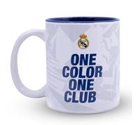 Hy-Pro Taza oficial del Real Madrid CF de 325 ml, de cerámica, apta para lavavajillas, apta para microondas, para bebidas calientes, té y café, mercancía del Real Madrid, idea de regalo de fútbol para