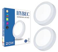 HYBEC - Downlight LED Superficie 20W, Plafón Techo para Cocina y Baño, Lámpara de Techo, Blanco Neutro 4000K (Pack 2)