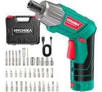 HYCHIKA Atornillador Eléctrico 6Nm, Destornillador Eléctrico (Máximo Par 6 N.m, 3.6V, 2.0Ah) LED Luz como Linterna, Cable USB, 35 Accesorios, Estuche portátil, Para Reparaciones en El Hogar