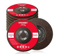 HYCHIKA Discos de Láminas, 10PC Discos Abrasivos, 115 mm x 22,2 mm, Grano 120, para Acero Inoxidable, Metal Acero y Madera