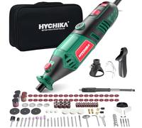 HYCHIKA Herramienta giratoria de velocidad variable de 8000-35000 rpm, herramienta giratoria de 180 W con 179 accesorios con eje flexible, soporte de cadena de molienda y bolsa de herramientas