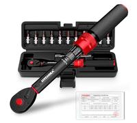 HYCHIKA Juego de 13 Llaves Dinamométricas 1/4" 5-25Nm, Precisión ±2%, Set Llave Dinamométrica Bicicleta 72 Dientes con Alargue, Bits y Estuche.