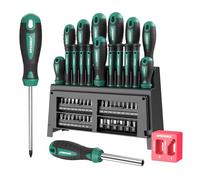 HYCHIKA - Juego de 51 destornilladores magnéticos que incluyen cabeza plana, Phillips, precisión y destornillador de broca, adecuado para bricolaje, hogar, mantenimiento de granjas