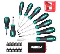 HYCHIKA Juego Destornilladores 30 Pzs, Kit Destornilladores Incluye Paquete de Almacenamiento, Aplicable a DIY, Muebles de Montaje, Mantenimiento Familiar, Uso del Taller