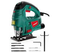 HYCHIKA Sierra de Calar 800W, Caladora con Láser, 800-3000SPM Motor de Cobre, ±45°Corte, 7 Velocidades Ajustables, Sierra Calar Eléctrica con 6 Hojas para Cotar Metal, Madera y Plástico