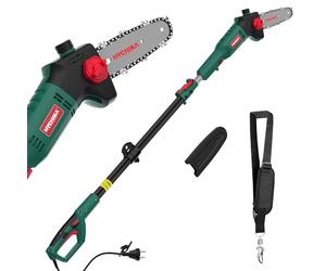 Hychika Sierra eléctrica de alta podadora, motor de 750 W, barra telescópica de 225 - 300 cm, cabezal de motosierra multieje para cortar sin esfuerzo