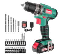 HYCHIKA Taladro Atornillador 12V, Destornillador Eléctrico, 30N.m Atornillador Eléctrico, 21+1 Ajustes Par, 2 Velocidad ajustable, 27 Accesorios, Luz LED, Atornillador a Batería, Cargador Rápido