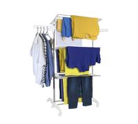 Hyfive Tendedero Airer Ropa Extra Grande de 3 Niveles de Acero Inoxidable Rampa de secar la Ropa se pliega para un fácil Almacenamiento