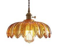 HYJAUSXB Lámpara Colgante de Cristal con Forma de pétalo Personalizada, Estilo nórdico, lámpara de Techo empotrada, decoración para Dormitorio y Comedor, Base E27.