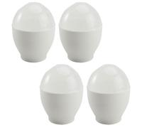 HYTROVE Huevera para Microondas 4 Piezas de PP Blanco, Cocción al Vapor | Accesorio de Cocina para Desayuno, Conserva la Humedad, Lekue Huevos Microondas