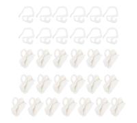 HYTROVE Juego de 25 Ganchos de Plástico Blanco para Cortinas Pliegues, Compatibles Rieles de Cortina para Ventana, Uso Interior y Suave