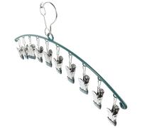 HYTROVE Percha Hogar Azul 10 Clips de Acero Inoxidable y PP, Resistente al Óxido, para Secar Calcetines y Ropa Interior, Adecuado para Uso Doméstico Todo el Año
