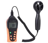 Hyuduo Anemómetro Digital, Medidor de Velocidad del Viento Portátil con Pantalla LCD Retroiluminada, Medición de Velocidad y Temperatura del Viento, Lectura de Corriente Promedio Mínima Mínima para