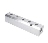 Hyuduo Bloque Colector de Aire Neumático, Aleación de Aluminio de 5 Vías | Puerto de Suministro NPT de 1/2 Pulgada, Salida NPT de 1/4 Pulgada, Presión de Trabajo de 120 PSI, -40 a 212 °F, para