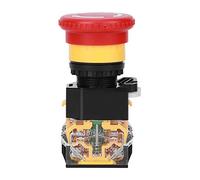 Hyuduo Interruptor de Botón Pulsador de Parada de Emergencia, Montaje en | Carcasa de Plástico de Ingeniería, Protección IP54, Encendido y Apagado Momentáneo, Adecuada para Maquinaria y Paneles de