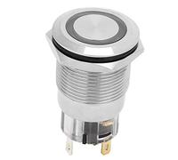 Hyuduo Pulsador, Juego de 40 Piezas de Latón Rojo con Bloqueo Automático | Diseño de cabeza de anillo plano de 19 mm, disposición de contactos 1NO 1NC, rendimiento niquelado para paneles de control