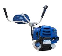 Hyundai Desbrozadora Gasolina 30cc 2 Tiempos 0,8 kW con Disco de Metal y Cabezal de Nylon - Desbrozadora Ligera de Eje Recto, Doble Manillar y Corte de hasta 420 mm