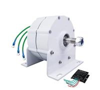 HYZHANHONG Alternador de imán Permanente 3000W 12V 24V 48V con Controlador Generador de imán Permanente sin Engranajes para generador de turbina eólica Horizontal DIY (Blanco),12V