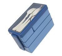 Hztyyier Box, Lonchera Apilable con 4 Compartimentos, Lonchera para Adultos de 3 Capas para el Trabajo y la Escuela (BLUE)