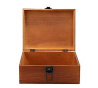 Hztyyier Stash Box de madera con cerradura y llave, caja decorativa vintage para almacenamiento de regalos, 21,5 x 14 x 9,5 cm (#3), caja de tesoros vintage School Supplies