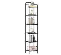 Hzuaneri Librería de 6 Niveles, Estantería Estrecha para Libros, 30 × 33 × 166 cm, Estantería para Oficina, Estudio, Sala de Estar, Dormitorio, Negro BC24604B