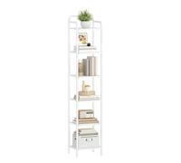 Hzuaneri Librería de 6 Niveles, Estantería Estrecha para Libros, 30 × 33 × 166 cm, Estantería para Oficina, Estudio, Sala de Estar, Dormitorio, Blanco BC24613W