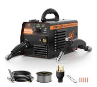 HZXVOGEN 145A MIG máquina de soldadura MIG semiautomática sin gas soldadura de hierro sin gas soldador inversor portátil cable con núcleo fundente MIG145