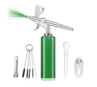 I-BEAUTEE Kit de aerógrafo inalámbrico de alto flujo de aire, compresor de cepillo de aire inalámbrico portátil, mini cepillo de aire recargable, pistola de aerógrafo portátil para barbero, pintura de