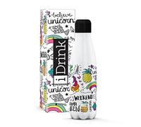 I-Drink Botella Térmica Doble Pared 350/500/750/1.000 ML, Decorada (350 ML, Unicorno)