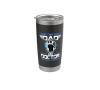 I Have Two Titles Dad And Doctor Funny Fathers Day Vaso térmico de acero inoxidable de doble pared