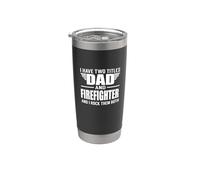I Have Two Titles Dad And Firefighter Funny Father Vaso térmico de acero inoxidable de doble pared