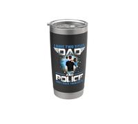 I Have Two Titles Dad And Police Funny Fathers Day Vaso térmico de acero inoxidable de doble pared