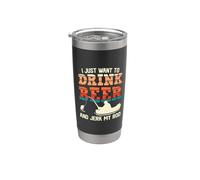 I Just Want To Drink Beer And Jerk My Rod Fishing Beer Lover Vaso térmico de acero inoxidable de doble pared