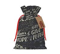 I Know The Plans Have You Declares Lord - Bolsa de regalo artística de tela de Navidad, encantadora bolsa de arpillera para todas las ocasiones