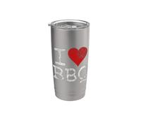 I Love BBQ I Heart Grill ahumador cocina al aire libre Vaso térmico de acero inoxidable de doble pared