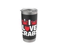 I Love Crabs Lindo Cartoon Marine Life Vaso térmico de acero inoxidable de doble pared