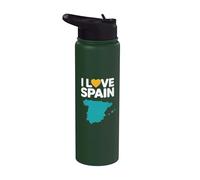 I Love España - Mapa con diseño de corazón Stainless Steel Insulated Water Bottle