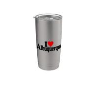 I Love Heart Albuquerque Nuevo México ABQ Vaso térmico de acero inoxidable de doble pared