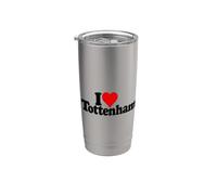 I Love Heart Tottenham Norte Londres Inglaterra Vaso térmico de acero inoxidable de doble pared