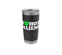 I Love Hot Aliens Funny Extraterrestre SciFi ET Space UFO Vaso térmico de acero inoxidable de doble pared