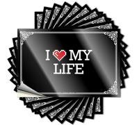 I Love My Life - Paquete de calcomanías extraíbles para pared de verano (6 x 9 cm)