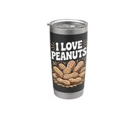 I Love Peanuts Entusiasta Lema Divertido Vaso térmico de acero inoxidable de doble pared