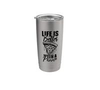I Love Pizza, Cool Pizza Illustration Novelty Graphic Design Vaso térmico de acero inoxidable de doble pared