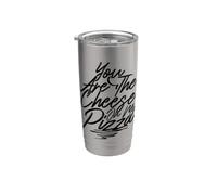 I Love Pizza, Cool Pizza Illustration Novelty Graphic Design Vaso térmico de acero inoxidable de doble pared