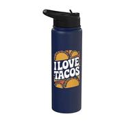 I Love Tacos Delicias de comida mexicana Stainless Steel Insulated Water Bottle