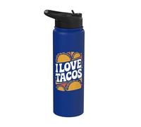 I Love Tacos Delicias de comida mexicana Stainless Steel Insulated Water Bottle