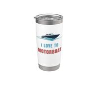 "I Love To Motorboat" Velero Capitán Del Mar Vaso térmico de acero inoxidable de doble pared