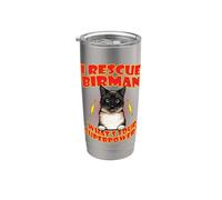 I Rescue Birman Cat What's Your Superpower Funny Cats Lover Vaso térmico de acero inoxidable de doble pared
